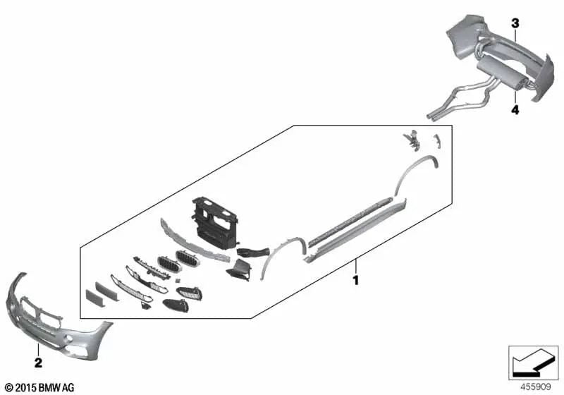 Revestimiento Parachoques imprimado delantero para BMW X5 F15 (OEM 51118062488). Original BMW