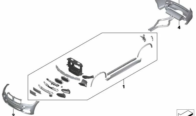 Revestimiento Parachoques Imprimado Delantero para BMW F15 (OEM 51118062443). Original BMW.