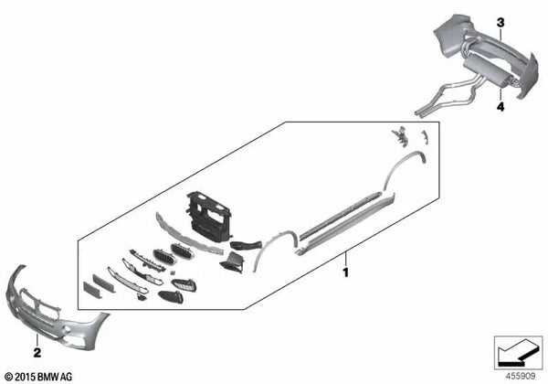 Revestimiento parachoques imprimado delantero para BMW F15 (OEM 51118062464). Original BMW