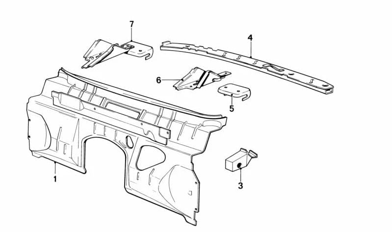 Pared de Finalización Calefacción derecha para BMW Serie 3 E21 (OEM 41131846608). Original BMW.