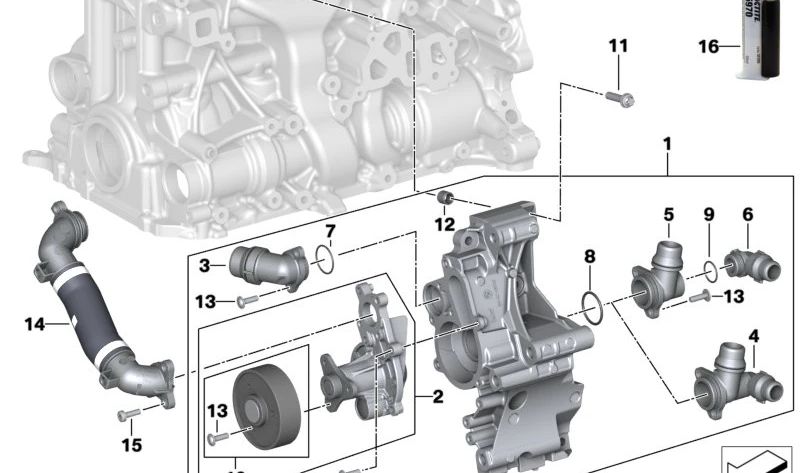 Bomba de agua OEM 11518482250 para BMW G42, G20, G21, G28, G22, G23, G26, G30, G31, G38, G60, G32, G11, G12, G01, G08, G45, G02, G05, G06, G29. Original BMW.