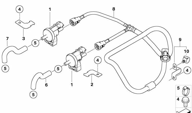 Válvula de ventilación del depósito para BMW E60, E61N, E63, E64 (OEM 13907835364). Original BMW.