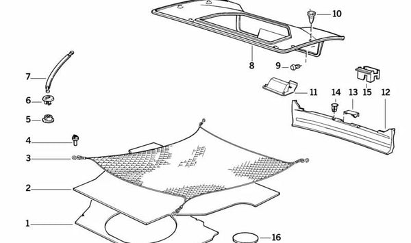 Revestimiento Portón Trasero para BMW Serie 5 E34 (OEM 51491946300). Original BMW