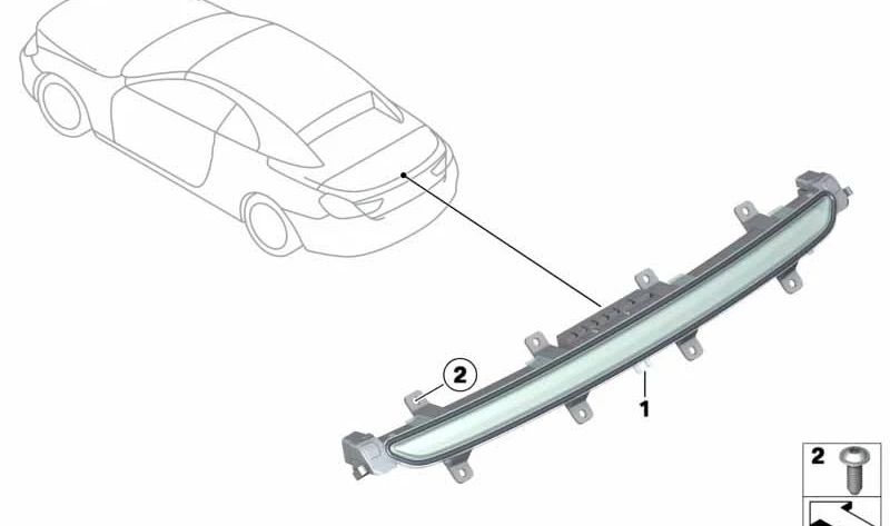 Tercera Luz de Freno para BMW Serie 6 F12, F13 (OEM 63257210574). Original BMW