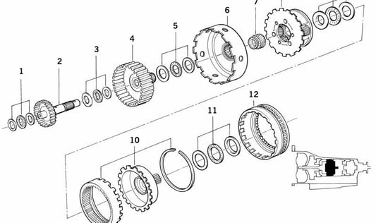 Axis portant OEM 24221219496 pour BMW E36, E34, E39, E32, E38. BMW d'origine.