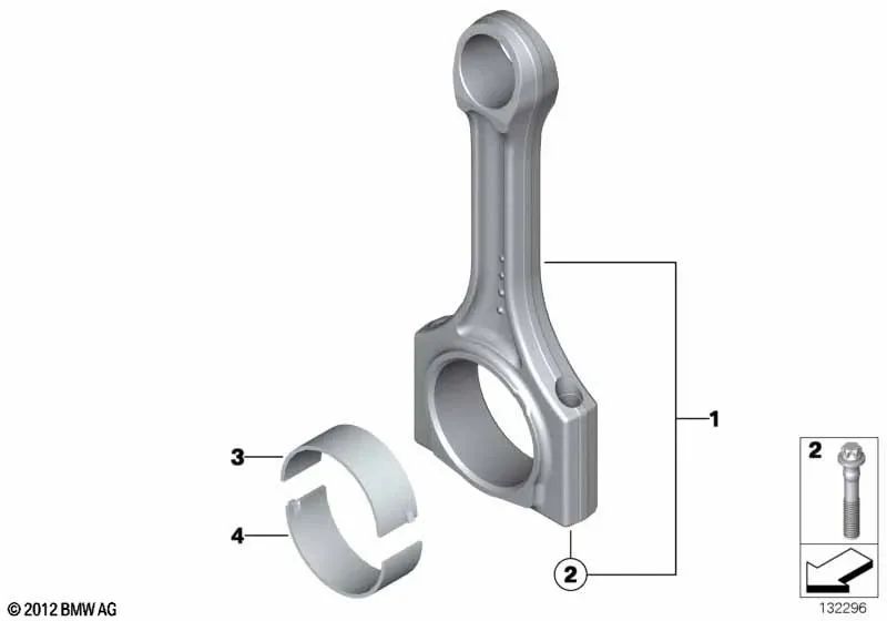 Juego de Biela para BMW Serie 3 E90, E91, E92, E93, Serie 5 E60, E61, F10, F11, F18, X3 E83N, Z4 E85, E89 (OEM 11247589536). Original BMW.