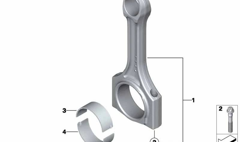 Juego de cojinetes de biela OEM 11247586491 para BMW E82, E88, E90, E91, E92, E93, E60, E61, F01, F02, E71, E89. Original BMW.