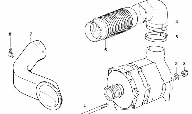 Conducto de admisión para BMW Serie 5 E34 (OEM 12311735708). Original BMW