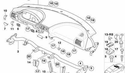 Regolamento di ambito leggero in pelle abbellito per BMW (OEM 51458400289). BMW originale