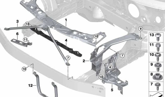 U-Strebe para BMW F45, F46 (OEM 51647394655). Original BMW