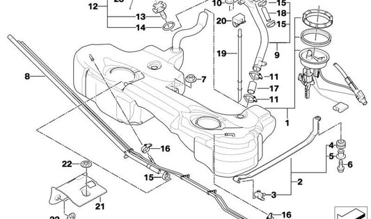 Manguera de combustible para BMW Serie 3 E46 (OEM 16116772294). Original BMW.