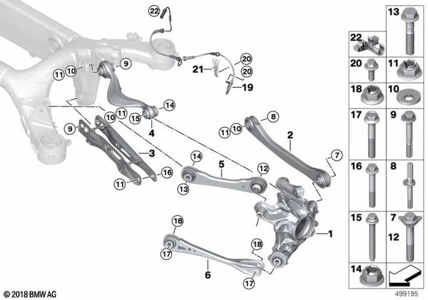 Portarrueda trasero derecho para BMW X3 F97, F97N (OEM 33308091546). Original BMW