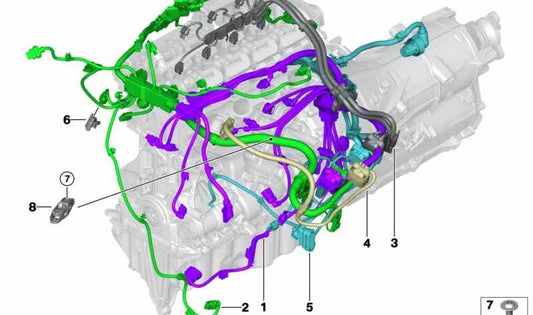 Cableado Motor Módulo de Transmisión para BMW Serie 5 G30N, Serie 7 G12N (OEM 12538741335). Original BMW