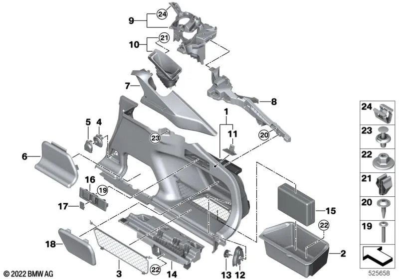 Embudo Soporte de Resorte Derecho para BMW G26 (OEM 51478099736). Original BMW