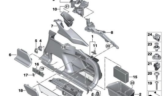 Revestimiento Barandilla Maletero Derecho para BMW Serie 4 G26, G26E (OEM 51479871040). Original BMW