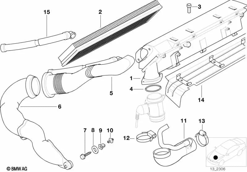 Faltenbalg für BMW 7er E38 (OEM 13712246396). Original BMW