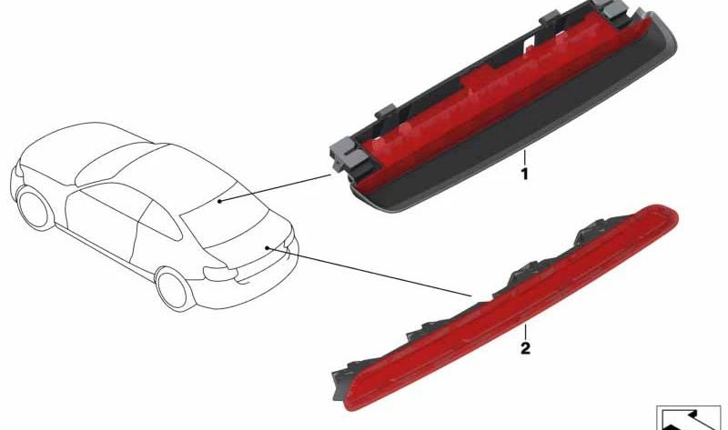 Third brake light for BMW F23 (OEM 63257295345). Genuine BMW