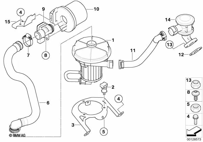 Tubería de succión para BMW E53 (OEM 11727510956). Original BMW.