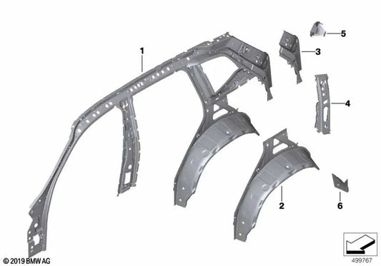 Guarda rueda exterior trasero derecho para BMW X3 G08N (OEM 41009451364). Original BMW.