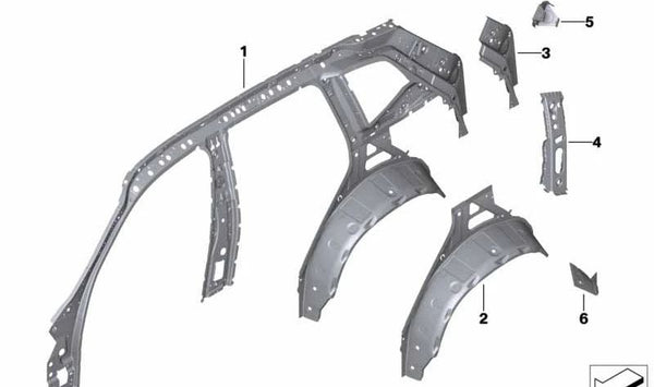 Refuerzo paso de rueda derecho OEM 41009498832 para BMW G02, F98. Original BMW.