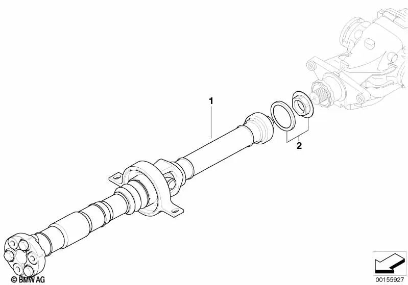 Eje de transmisión de la caja de cambios manual para BMW E89 (OEM 26107599422). Original BMW