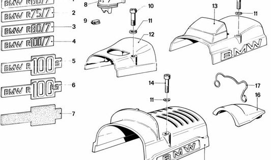 Etiqueta de identificación (placa OEM) OEM 51141264220 para BMW. Compatible con todos los modelos: Serie 3 (E30), Serie 5 (E28), Serie 6 (E24), Serie 7 (E23). Original BMW.