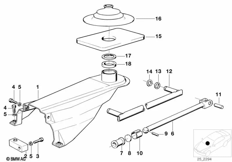 Bearing support for BMW 3 Series E30, 5 Series E12, E28, 6 Series E24, 7 Series E23 (OEM 25111202842). Genuine BMW