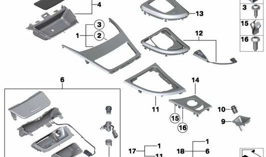 Cenicero Madera Fineline para BMW Serie 1 E82, E88 (OEM 51169278777). Original BMW.