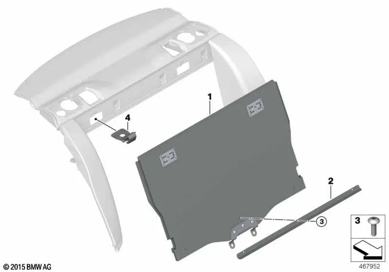 Dividing Wall for BMW F82 (OEM 52208067620). Genuine BMW.