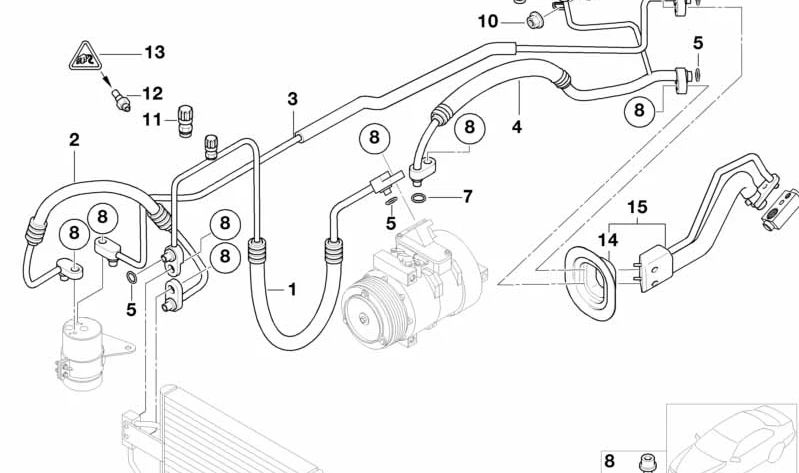 Cojinete de goma para BMW E30, E28, E39, E24, E23, E52 (OEM 11631278562). Original BMW