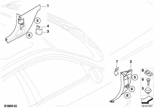 Revestimiento lateral delantero izquierdo para BMW E90, E91, E92, E93 (OEM 51437144535). Original BMW.