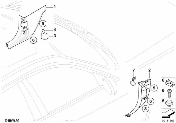 Revestimiento lateral delantero derecho para BMW Serie 3 E92, E92N, E93, E93N (OEM 51436957128). Original BMW.