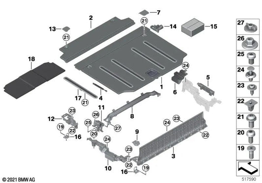 Cubierta del larguero izquierdo para BMW X5 F95, G05 (OEM 51479483035). Original BMW.