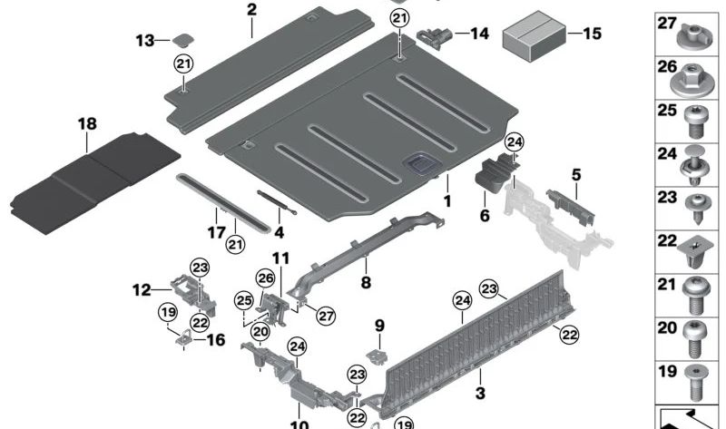 Querträger für BMW X5 F95, G05 (OEM 51477438246). Original BMW