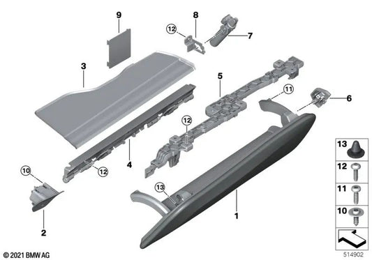 Tapa guantera para BMW I20 (OEM 51169461538). Original BMW.