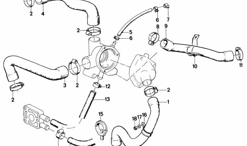 Wasserschlauch für BMW E28 (OEM 11531272853). Original BMW