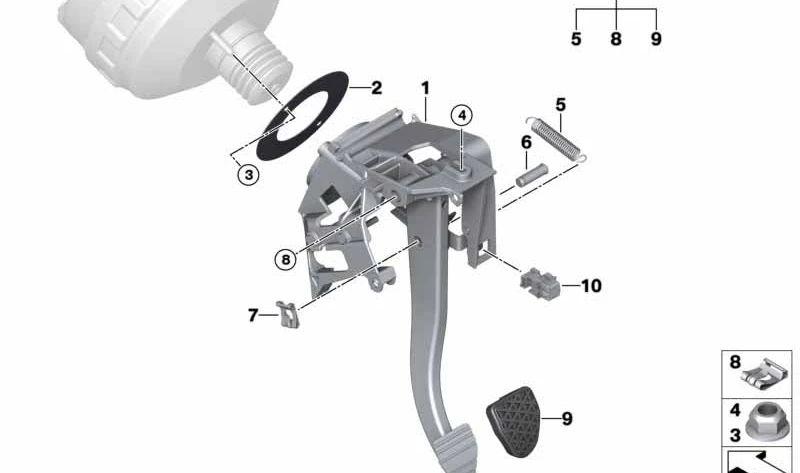 Mecanismo del pedal caja de cambios de doble embrague para BMW Serie 3 E90, E92, E93 (OEM 35002283226). Original BMW