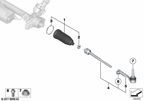 Kit de Reparación Fuelle para BMW E81, E82, E87, E88, E90, E91, E92, E93, E91, E92, E93, E84 (OEM 32102353823). Original BMW