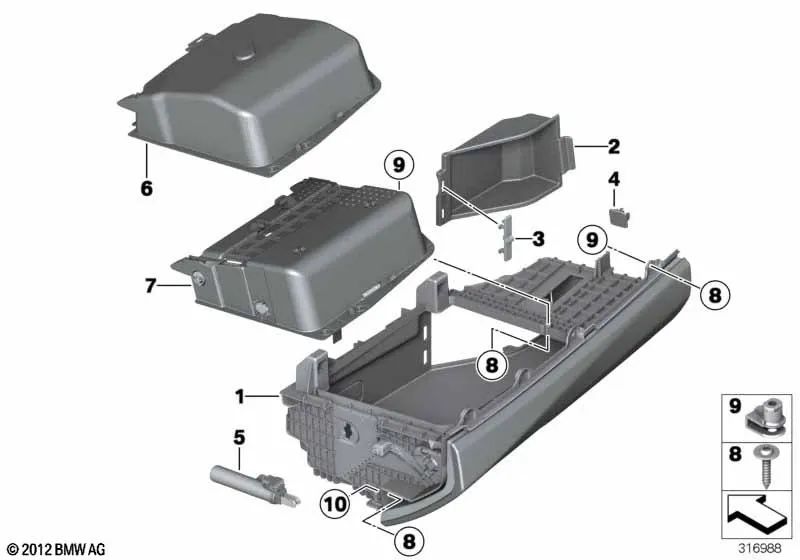 Tapa para BMW F10, F11, F18 (OEM 51169173907). Original BMW