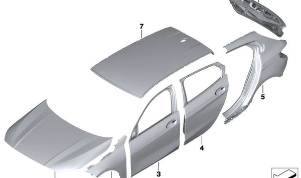 Cubierta Exterior para Techo Panorámico BMW Serie 1 F40, F70 (OEM 41009466164). Original BMW