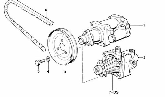 Correa trapezoidal para BMW E30, E12, E28, E24, E23 (OEM 32421711067). Original BMW