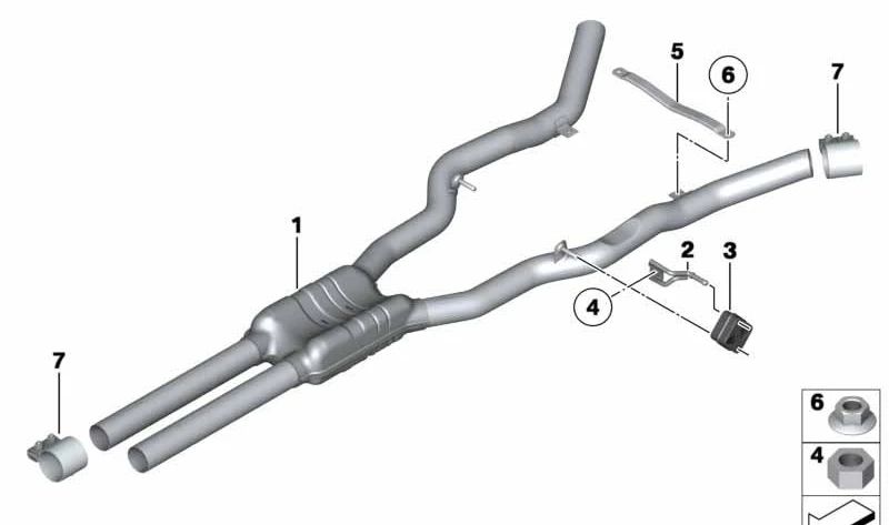 Intermediate Silent OEM 18308643634 für BMW F06, F12, F13. Original BMW.