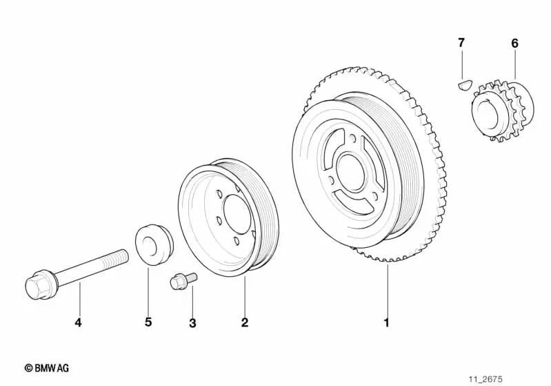 Polea para BMW E36 (OEM 64551739429). Original BMW