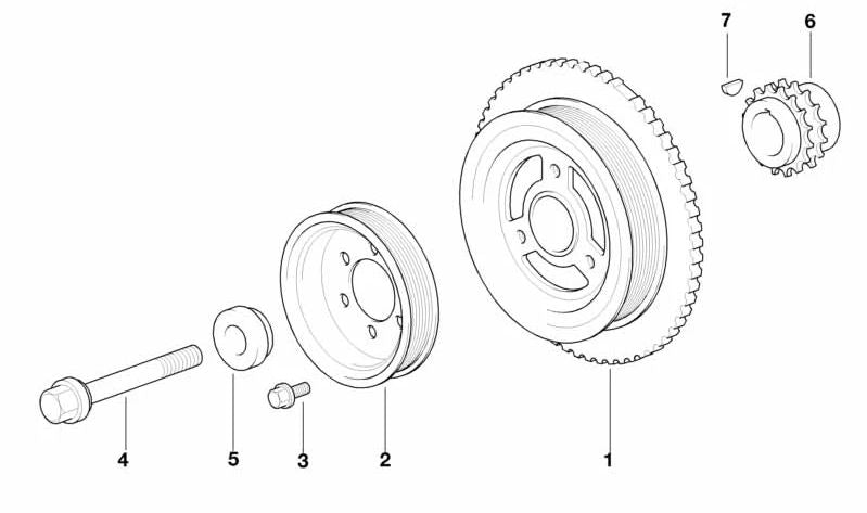 Arandela para BMW Serie 3 E30, E36, E46 Serie 5 E34 (OEM 11231709977). Original BMW