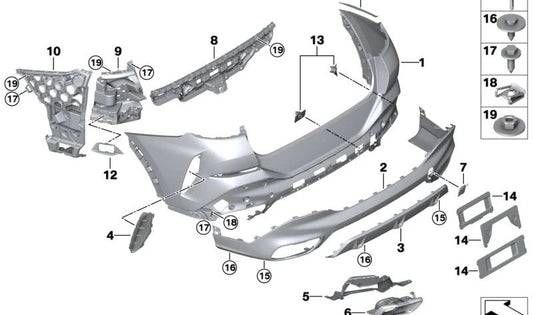 Right absorbent funnel for BMW G06 (OEM 51128094422). Original BMW.