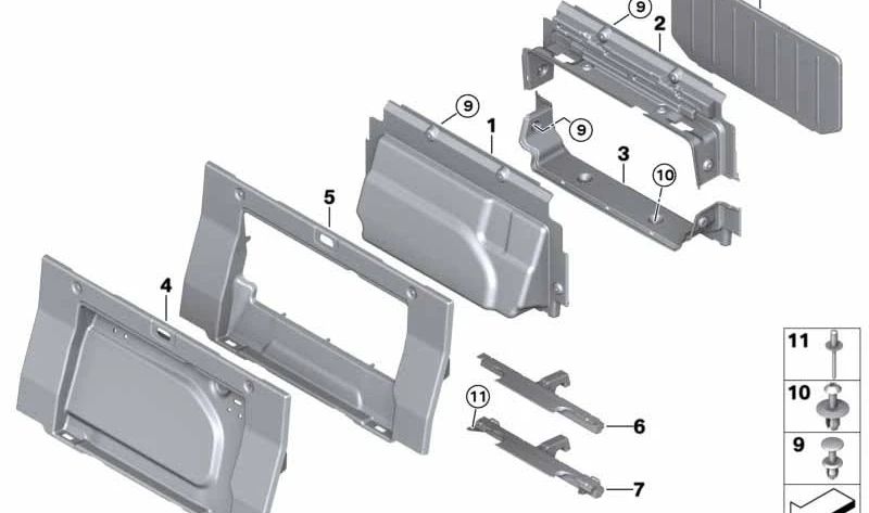 Revestimiento de mamparo inferior para BMW F33, F83 (OEM 51477293946). Original BMW