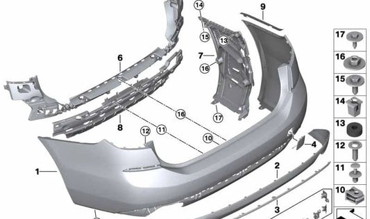 Kit de suporte do sensor PDC/PMA traseiro para BMW G32 (OEM 51127488983). BMW original