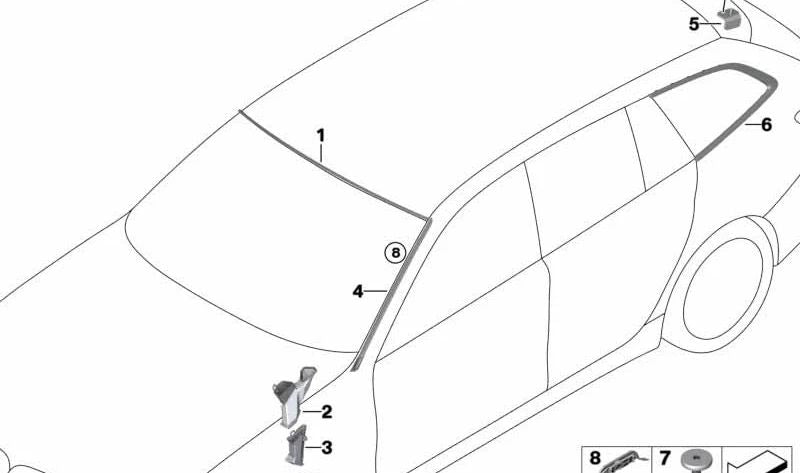 Cristal lateral trasero derecho OEM 51377470034 para BMW G21, G81. Original BMW.