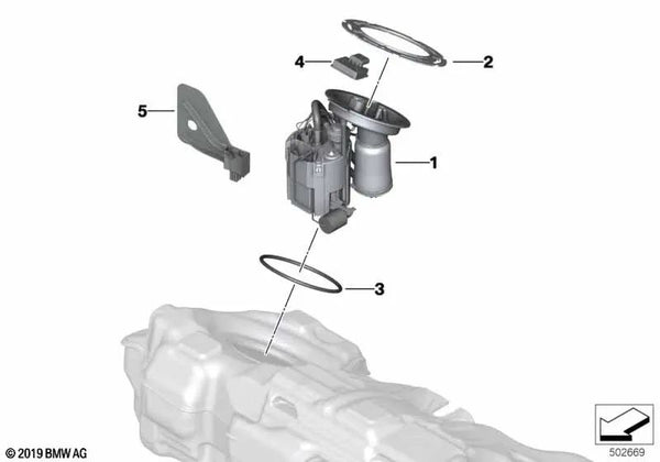 Unidad de suministro para BMW Serie 3 G20, G20N, G21, G28, G28N; Serie 4 G22, G23, G26 (OEM 16117473445). Original BMW