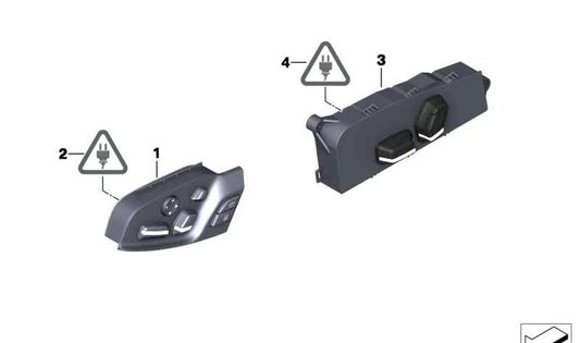 Mando de ajuste eléctrico del asiento derecho OEM 61319275084 para BMW F07. Original BMW.